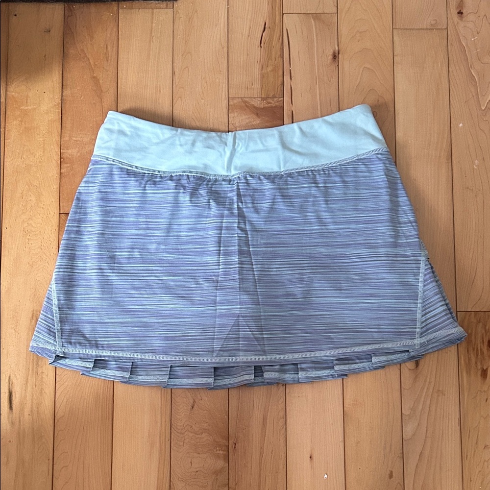 Lululemon Athletica Light Blue Striped Mini Skirt